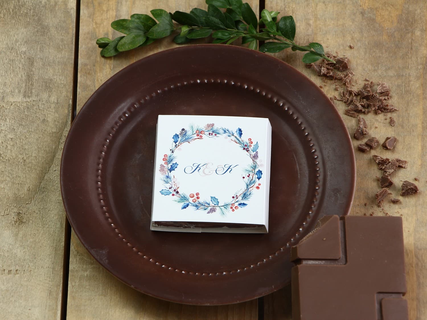 Cioccolatini Nuziali Ringraziamenti per gli Ospiti Invernali Floreali | Regali Personalizzati | Acquerelli n. 15