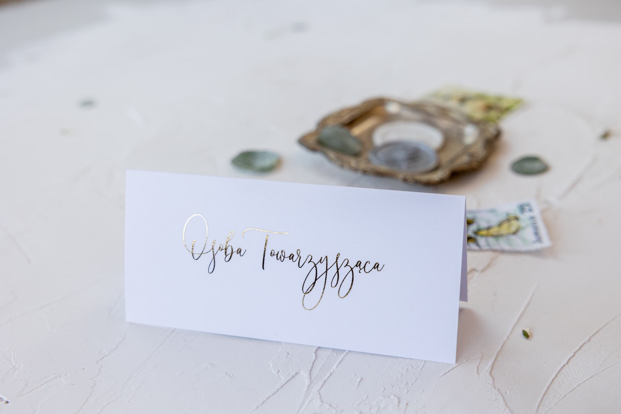 Jaspis No. 1 Wedding Place Cards – Gold Foiled Glamour Table Cards