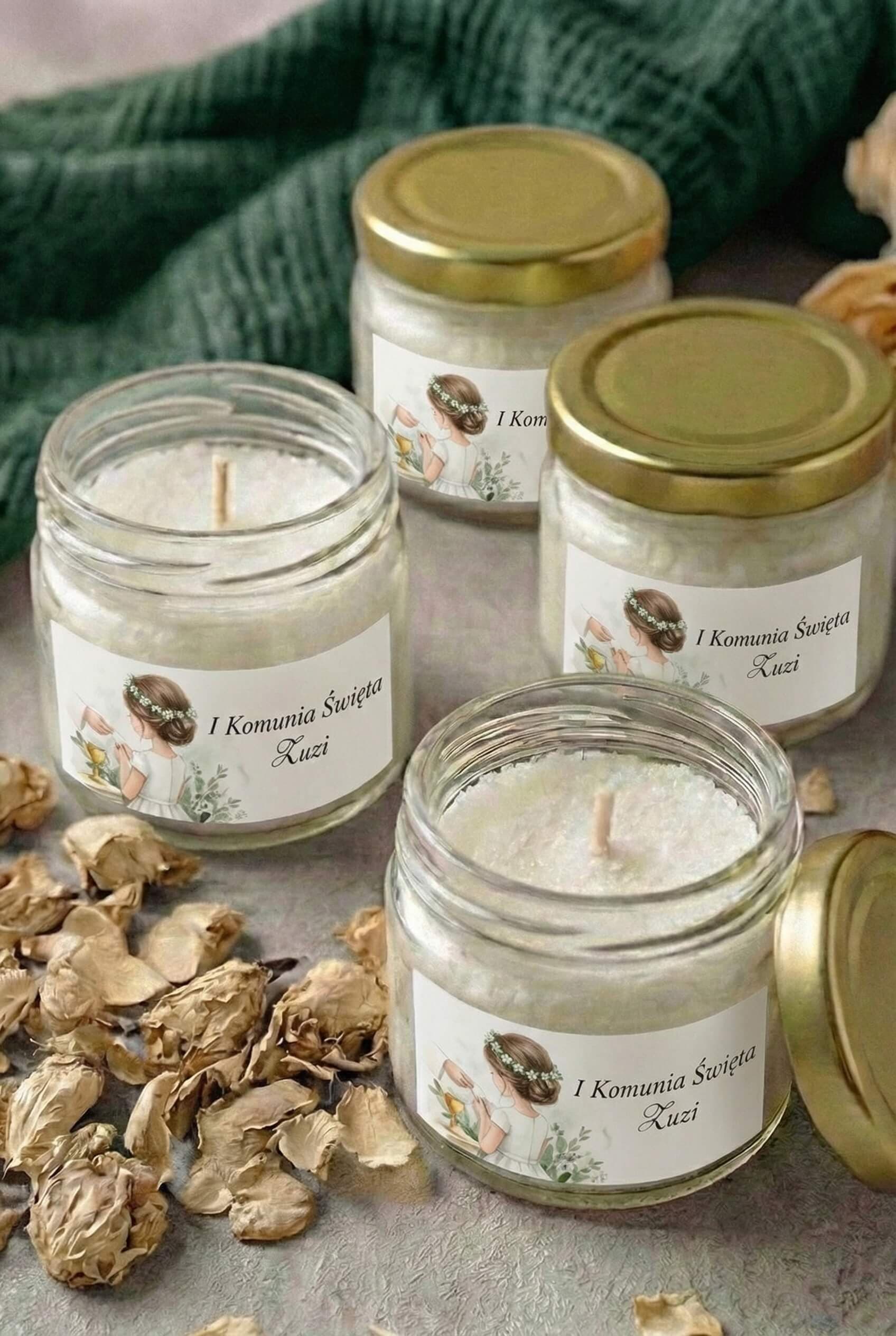 Matylda No. 19 Soy Candle – Girl Illustration First Communion Favour