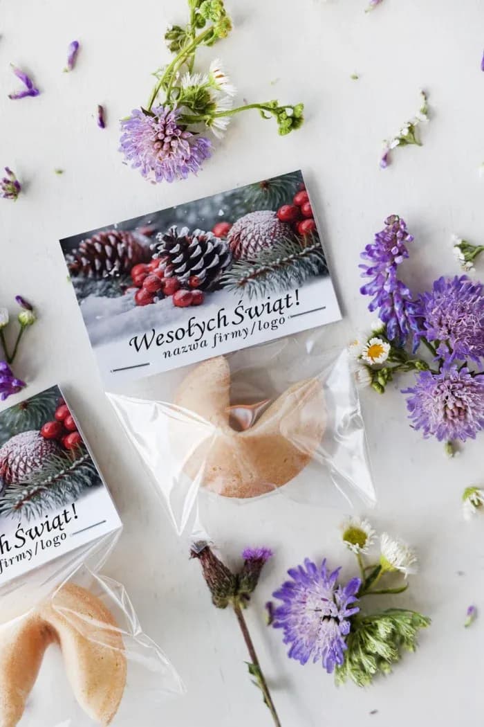 Christmas Corporate Fortune Cookies with Logo | Gifts for Clients | Pinecones & Rowan Berry CZW21