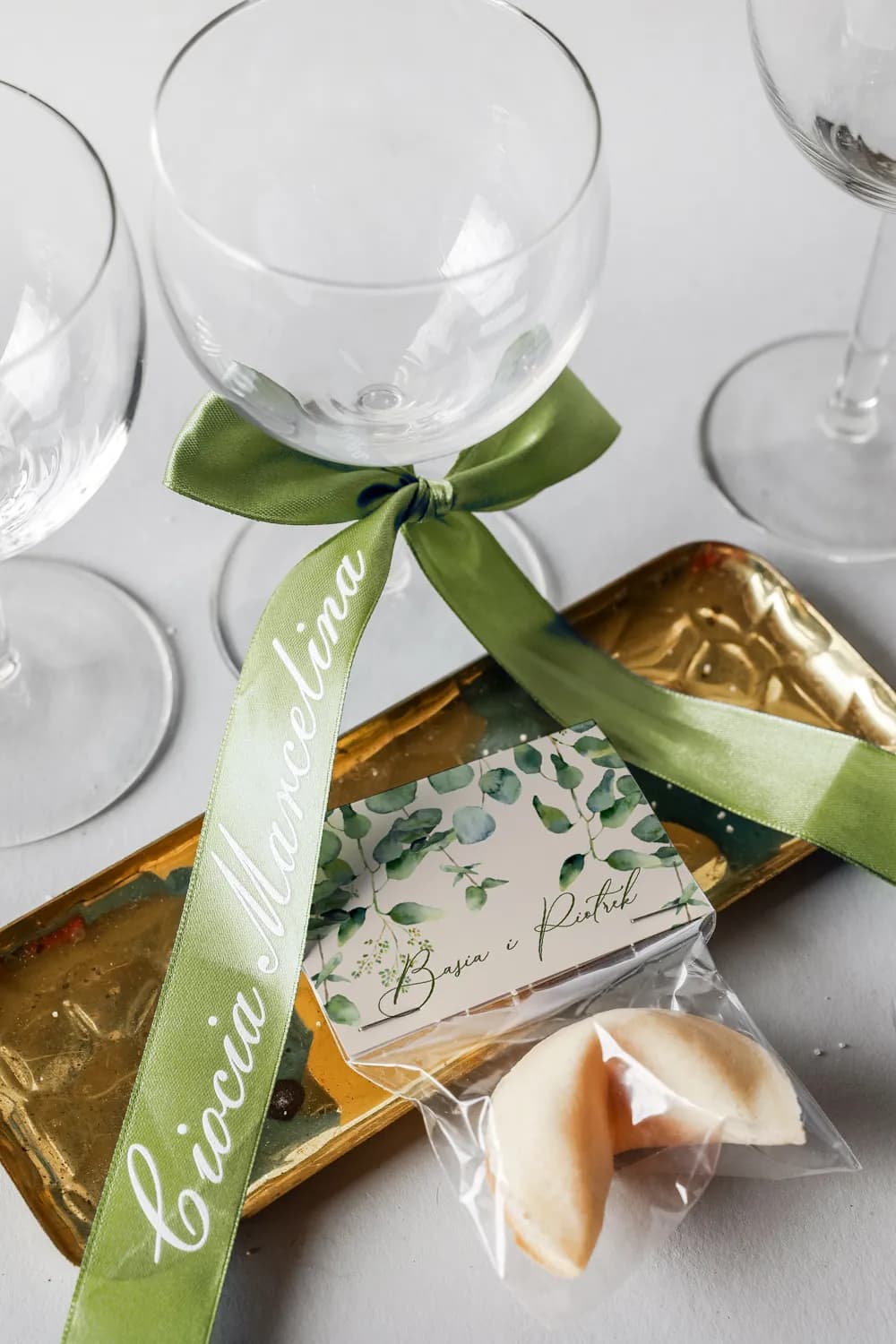 Dark Green Wedding Place Cards No. 1 – Original Satin Ribbon Table Names