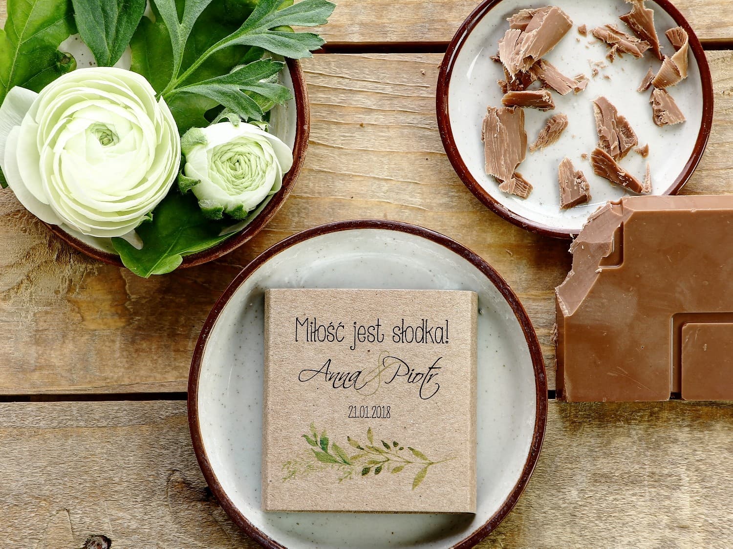 Chocolatinas de Boda con Ramita EKO | Detalles Personalizados para Invitados | Margaret n.º 7