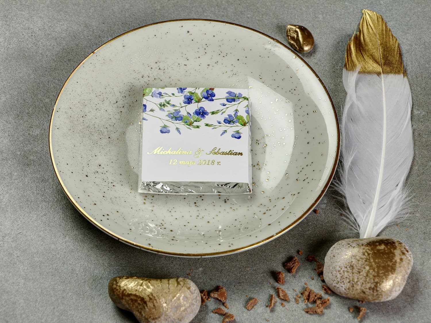 Chocolatinas de Boda Doradas No me olvides | Detalles para Invitados | Sorento nº 4