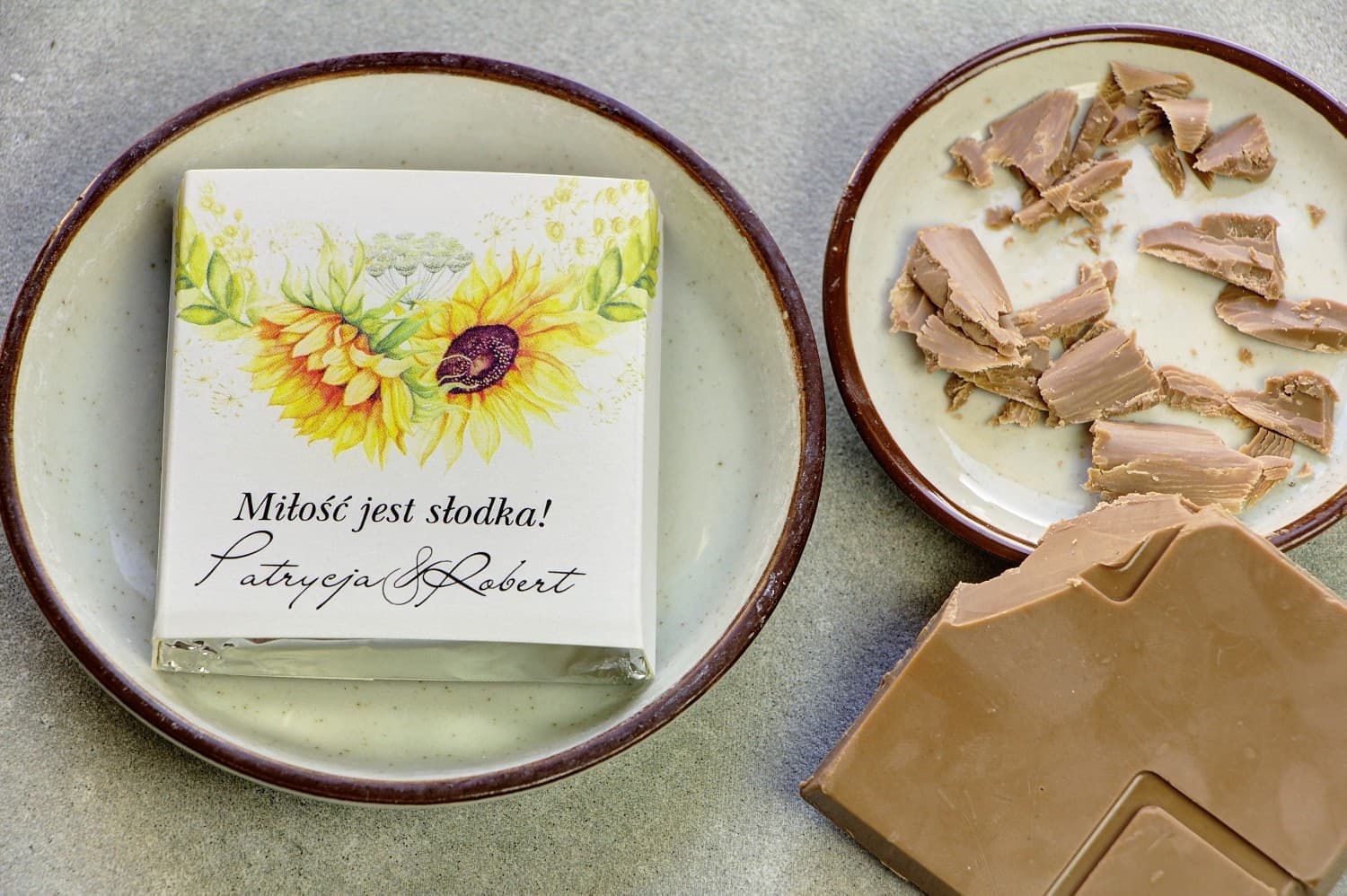 Chocolatinas con motivo de girasol, detalles de verano | Detalles para invitados de boda | Pistacho nº 13