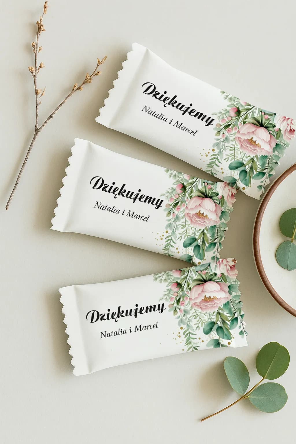 Caramelle Mou Pensierini per Ospiti Nuziali con Peonie | Dolci Omaggi Nuziali Personalizzati | Impresione n. 12