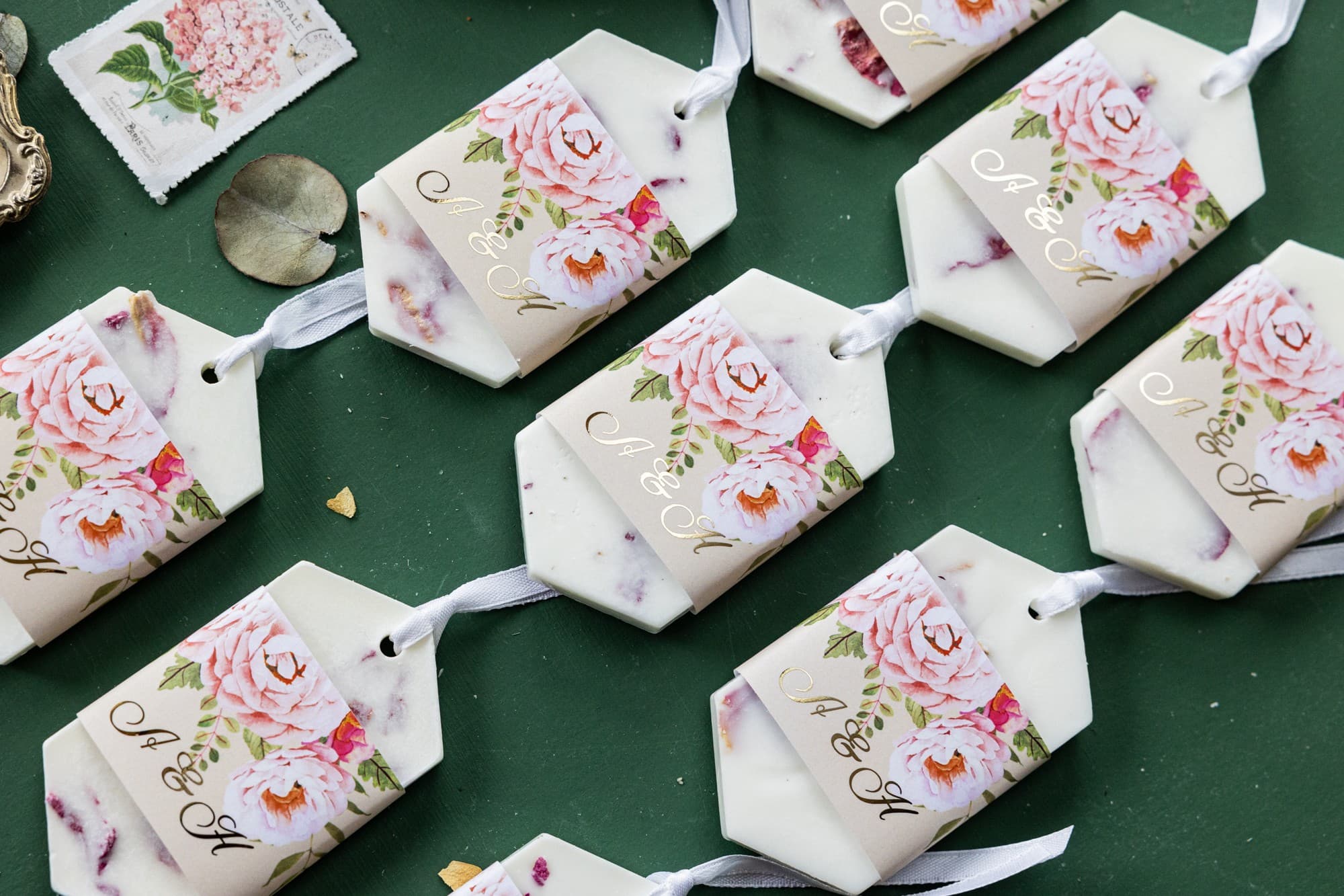 Duftende Sojawachs-Anhänger mit Blumen | Gastgeschenke zur Hochzeit | Szafirowe Nr. 8