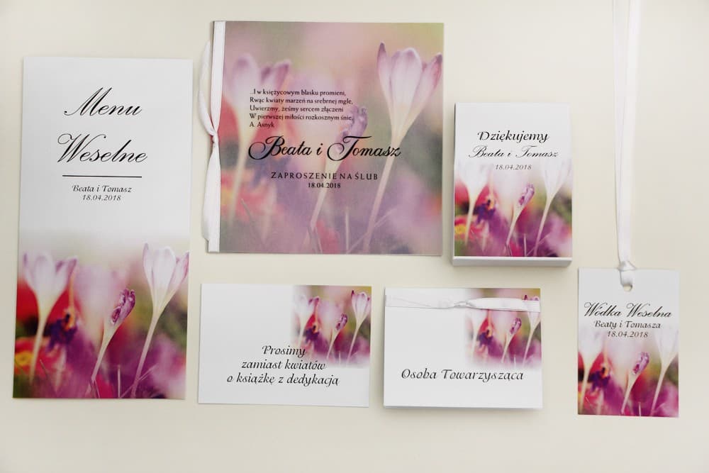 Échantillons de Faire-part avec Calque, Crocus Violets | Kit d'Échantillons de Mariage | Elegant n° 24