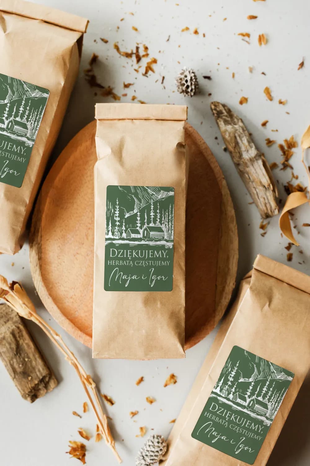 Mountain Motif Wedding Favour Tea | Personalized Wedding Gifts | Avril No. 5