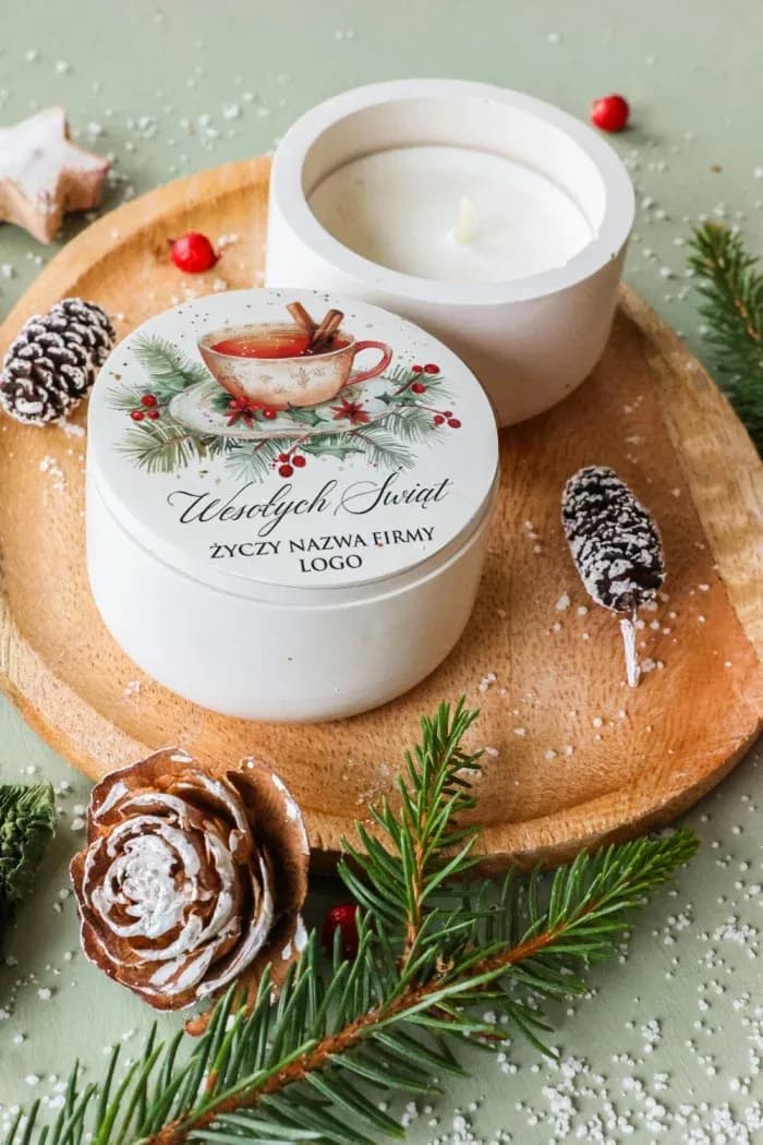 Personalized Soy Candle with Logo, Winter Aroma | Christmas Corporate Gifts for Clients | VIP Favours | SPL4