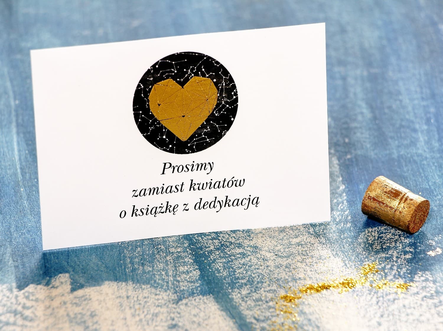 Einlegekarte mit Goldfolie für Hochzeitseinladungen | Geschenkreime | Księżycowa Noc Nr. 2