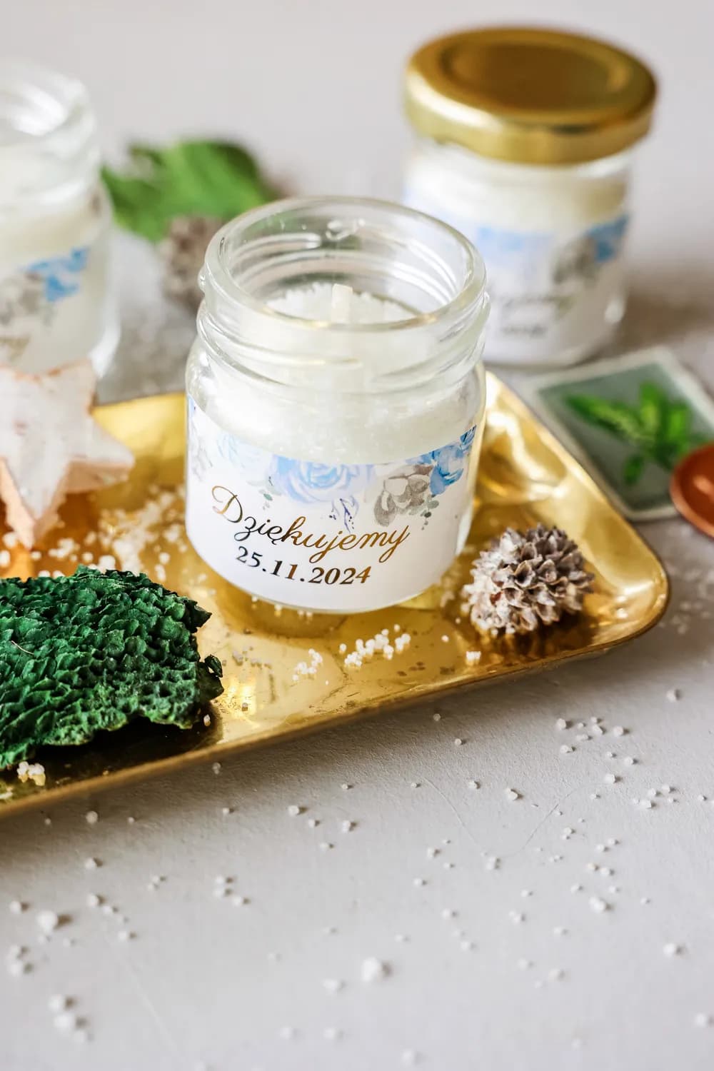 Soy Candle Rubin no. 12 – Blue Roses and Wedding Favours