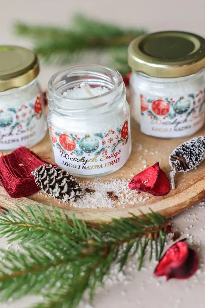 Personalized Christmas Candle for Companies with Logo | Business Holiday Gifts | Business Gifts SG5