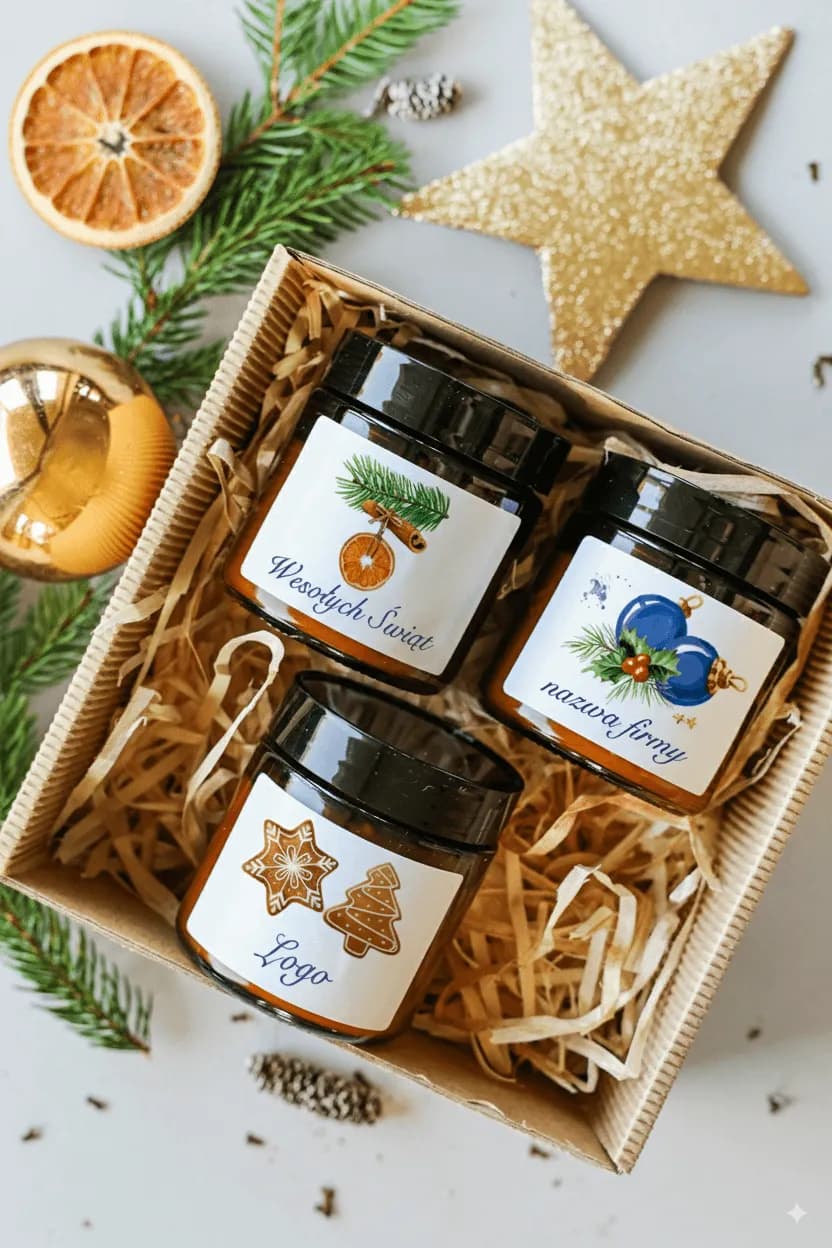 Elegant Christmas Gift Box 3 Soy Candles | Business Gifts for Partners with Logo | Box No. 14