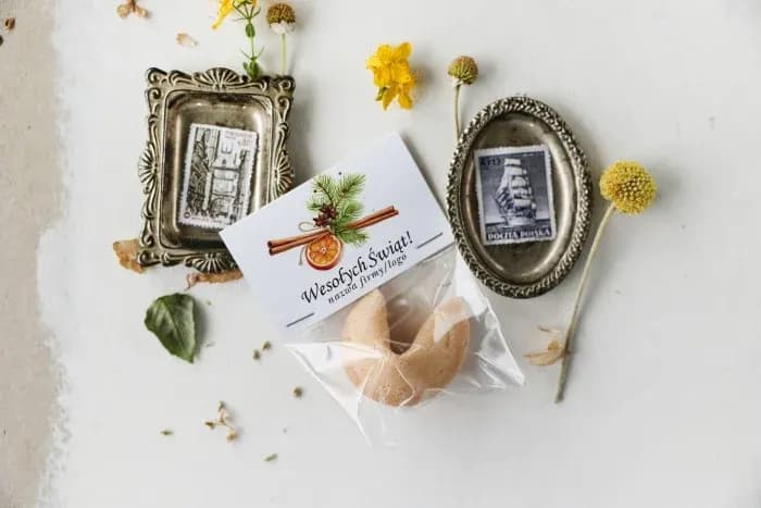 Christmas Fortune Cookie with Logo | Corporate Gifts for Clients | Cinnamon & Orange CZW5