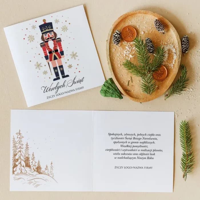 Nutcracker Corporate Christmas Cards | Elegant Business Cards with Logo | KZ2