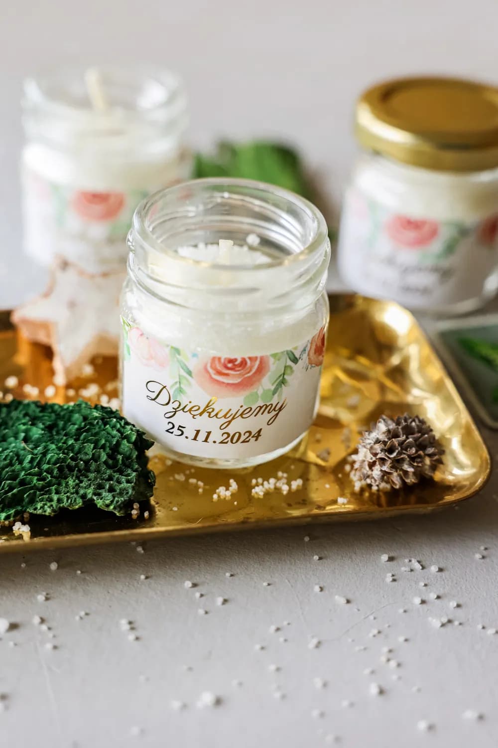 Rubin No. 2 Soy Candle – Gold Foiled Roses Wedding Favours