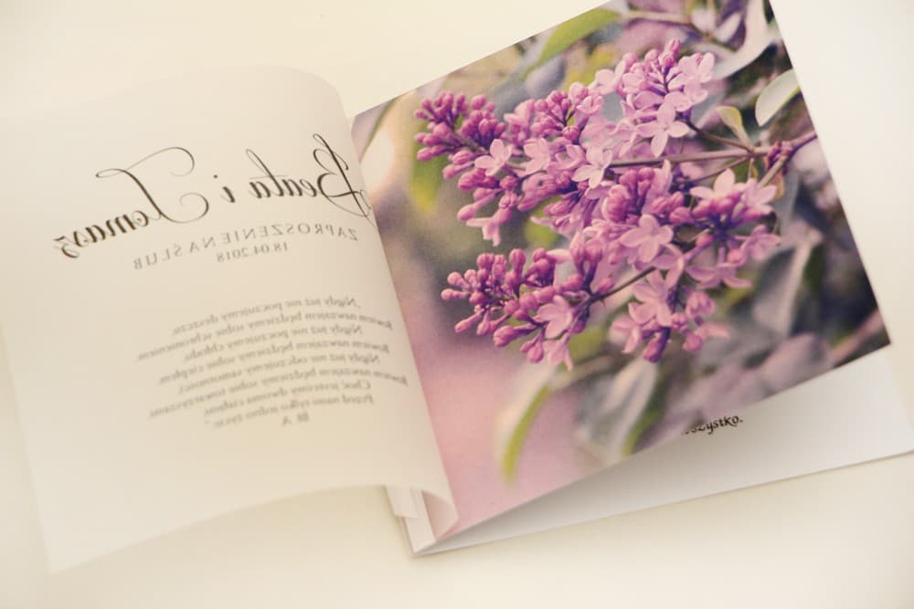 Elegant Square Wedding Invitations with Vellum, Purple Lilac, and Ribbon – Elegant No. 11