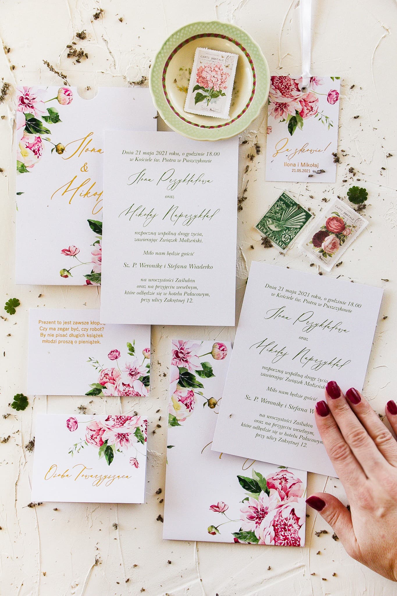 Hochzeitseinladung Serenity Nr. 3 – Minimalistisch mit Pfingstrose