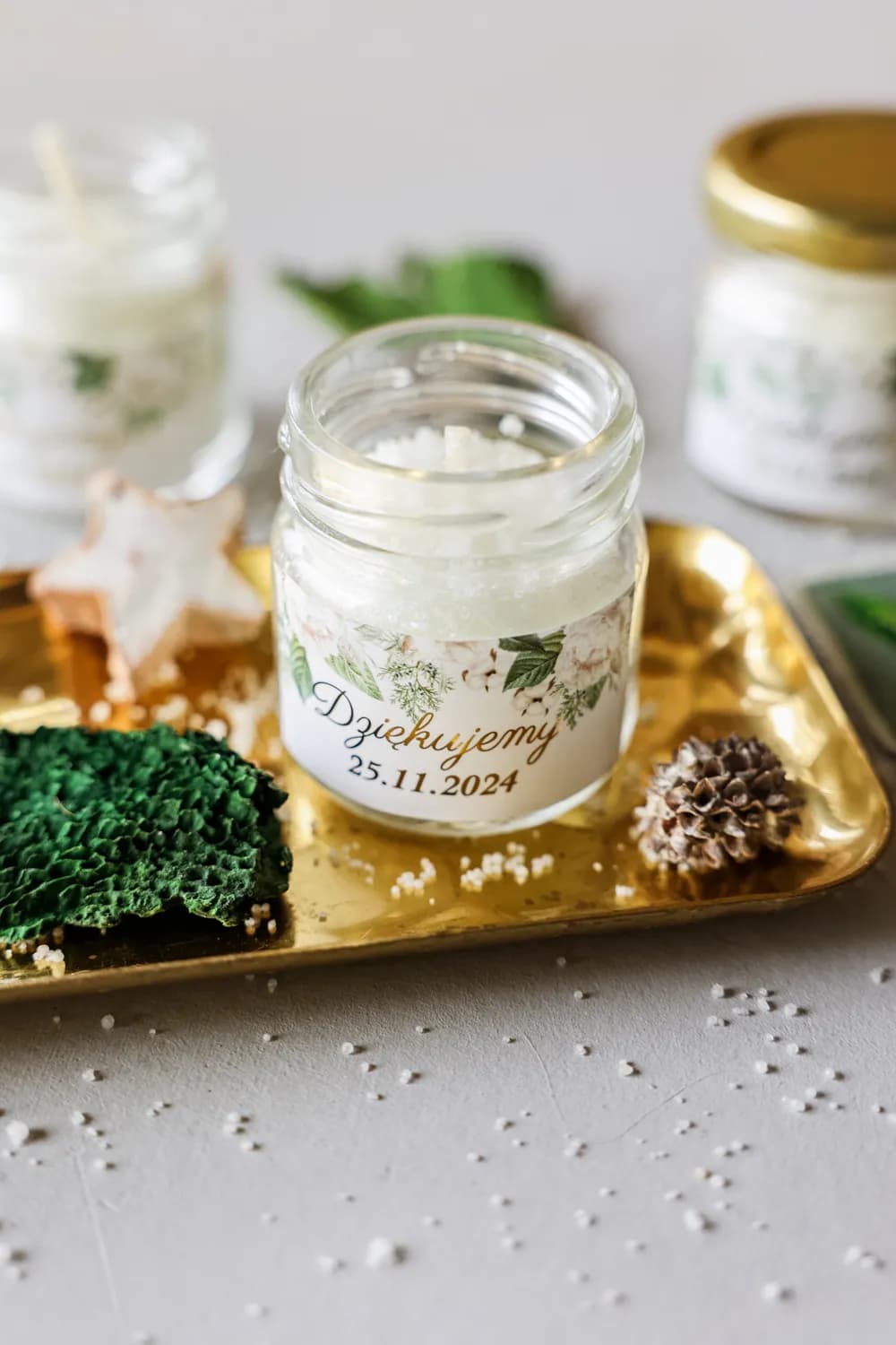 Vela de Soja Rubín n.º 6 – Dorado y Agradecimiento para Invitados