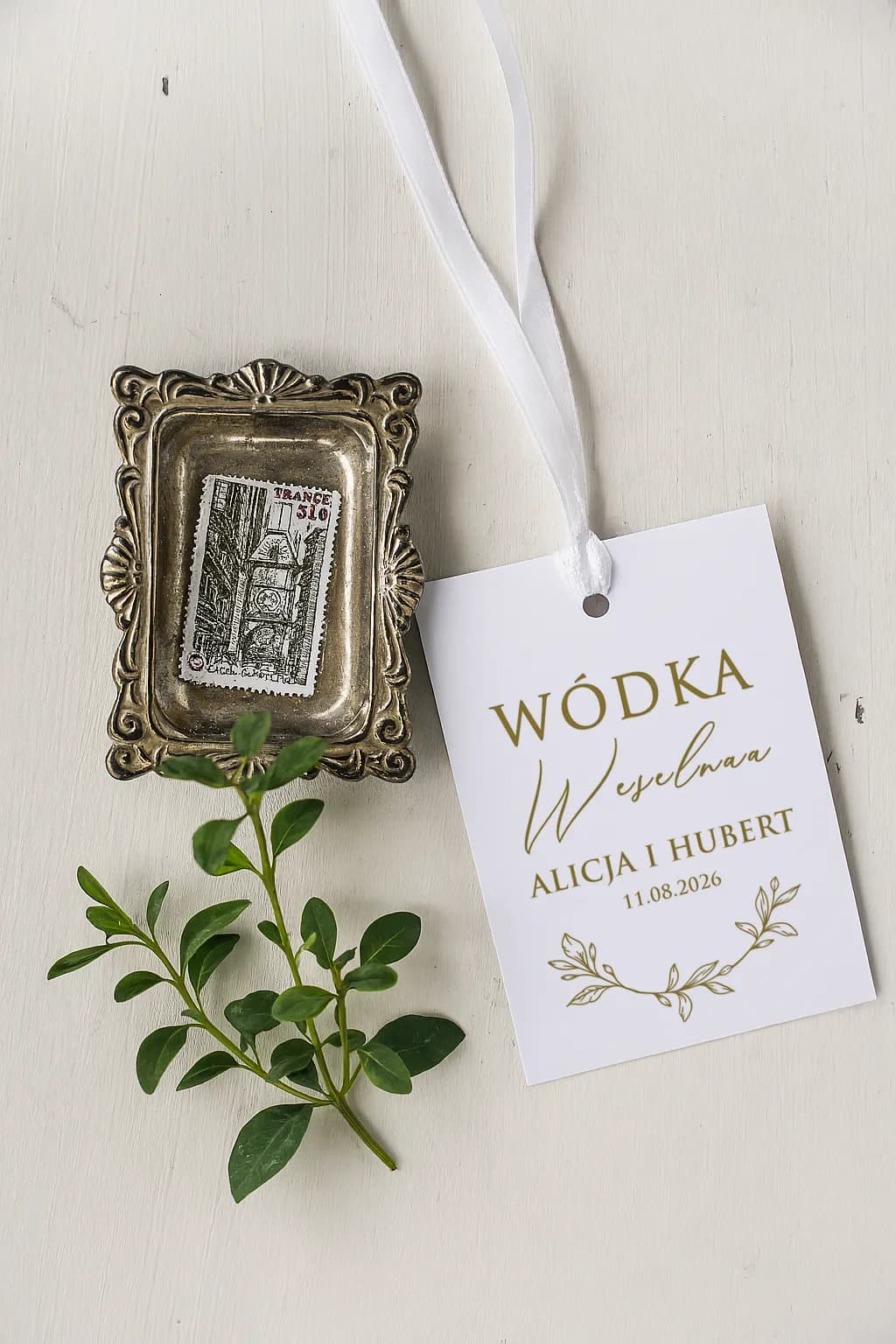 Etichette dorate per bottiglie nuziali personalizzate | Decorazioni glamour | Ruscus nr 2