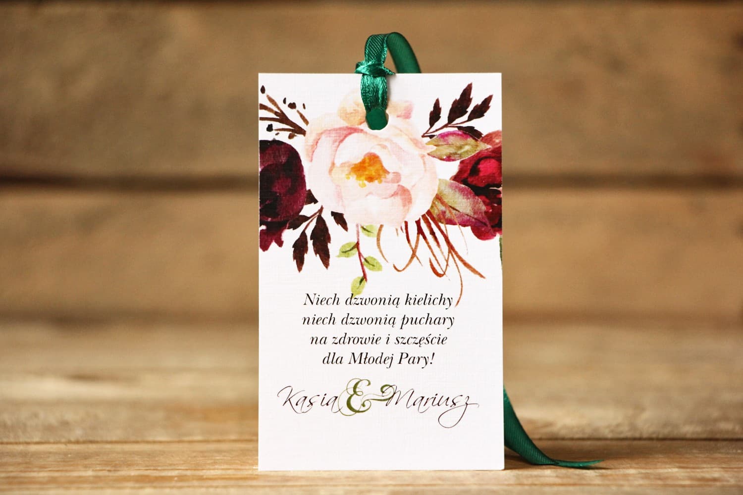 Etichette per Vodka Nuziale Peonie | Etichette Alcolici Borgogna | Fiori Dipinti n. 29