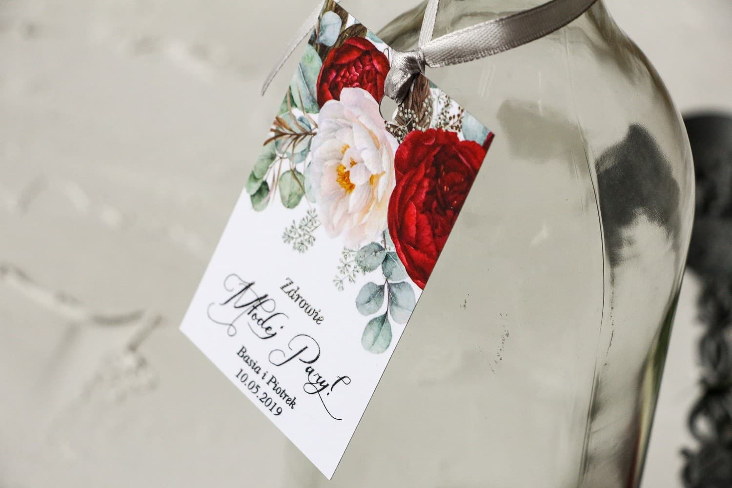 Etichette Dorate per Vodka Matrimoniale con Peonie | Eleganti Etichette per Alcool | Pastello n. 5