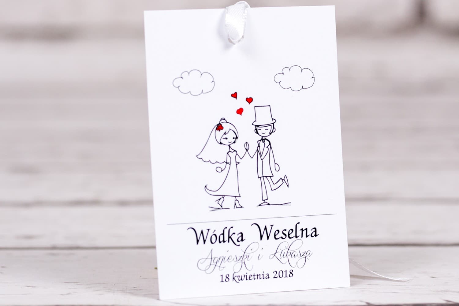 Divertidas Etiquetas para Boda para Botellas de Vodka con Pareja de Novios | Colgantes para Alcohol con Poema | Bueno n.º 2