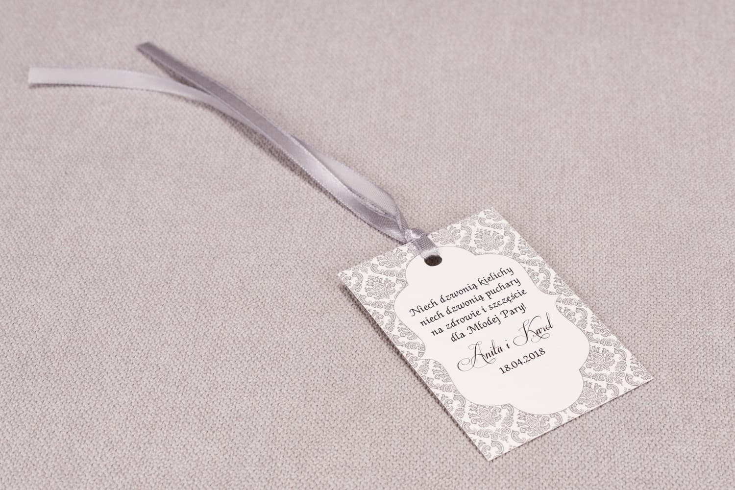 Elegantes Etiquetas para Vodka de Boda Ornamentos Grises | Etiquetas Personalizadas para Alcohol | Madras n.º 6