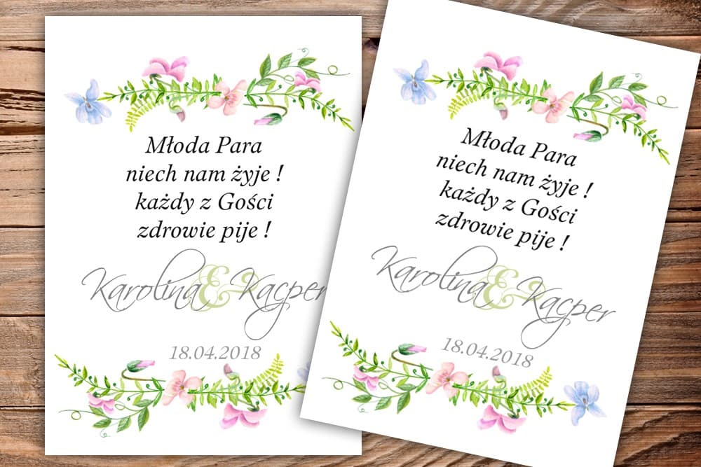 Etiquetas de Boda para Alcohol Violetas | Pegatinas Personalizadas | Acuarelas nº 4