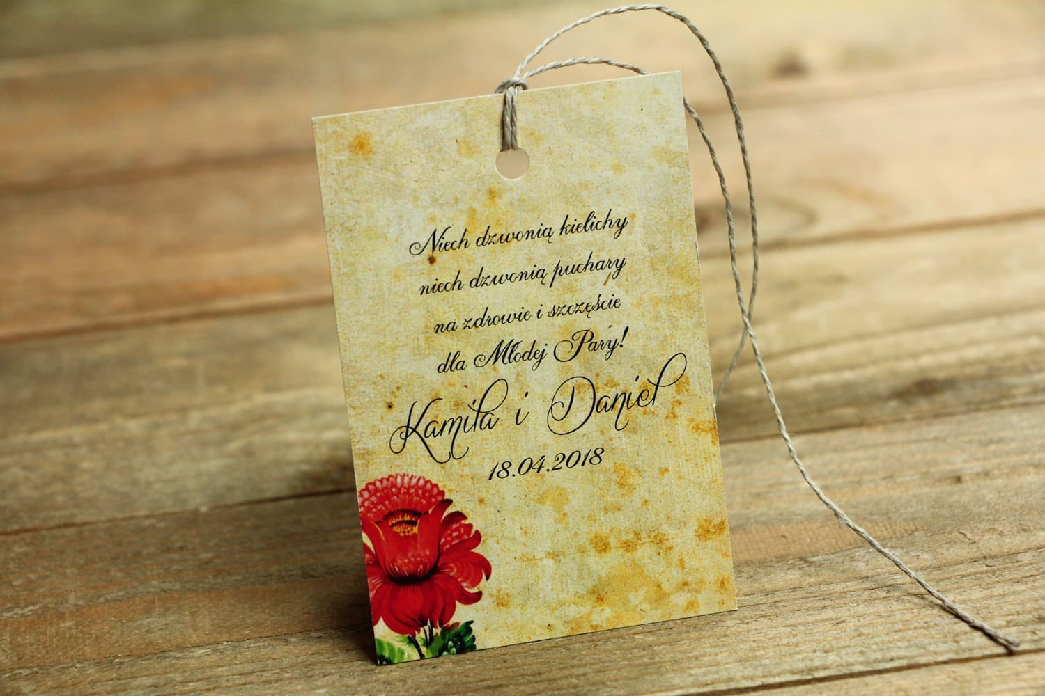 Etiquetas de Boda Folclóricas, Flores Tradicionales | Etiquetas Personalizadas para Alcohol de Boda | Folk nº 5