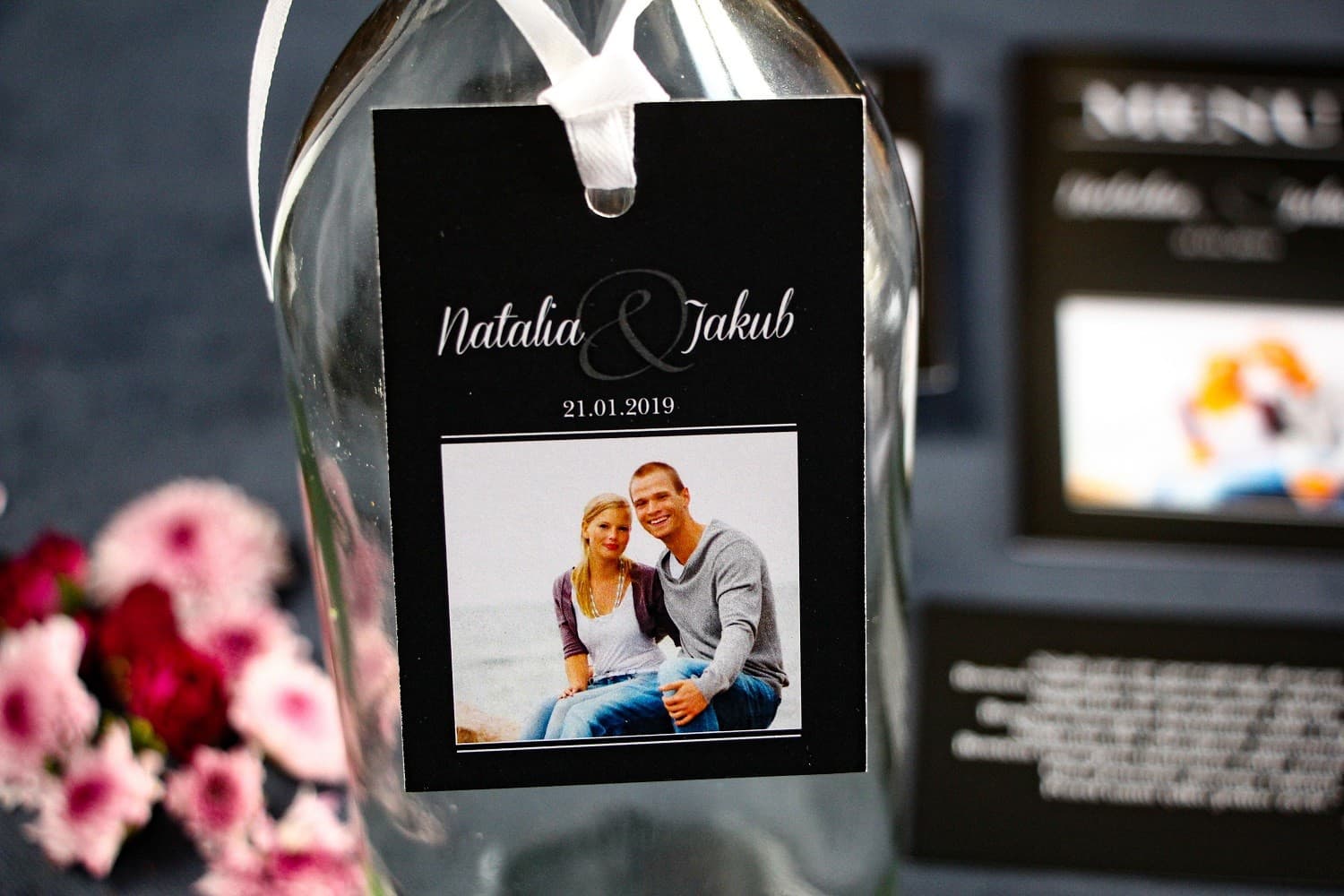 Etiquetas Negras para Botellas con Vuestra Foto | Etiquetas Personalizadas para Alcohol | Con Foto nº 1