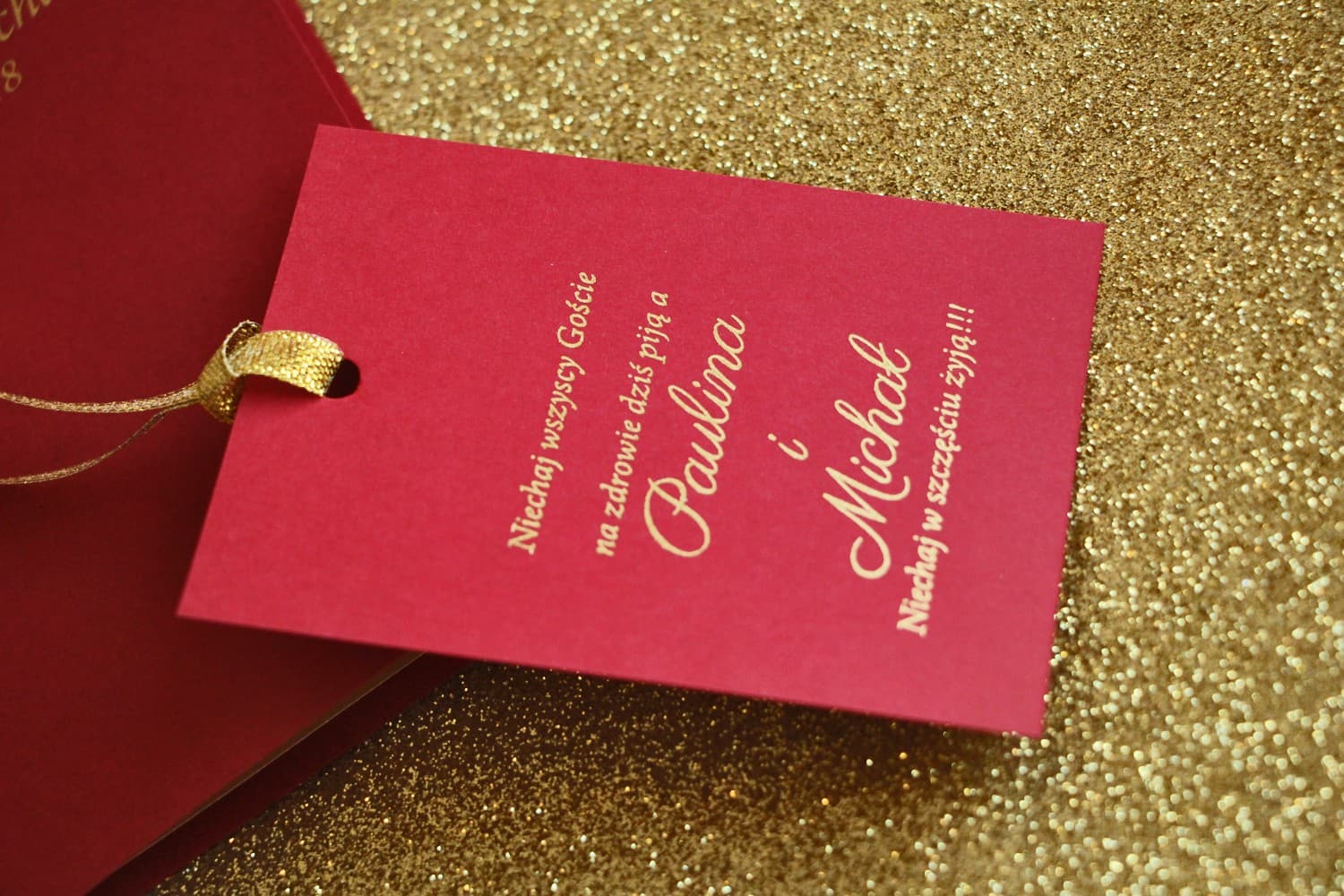 Etiquetas de Alcohol Doradas Burdeos | Etiquetas para Botellas de Boda Personalizadas | Glamour nº 2