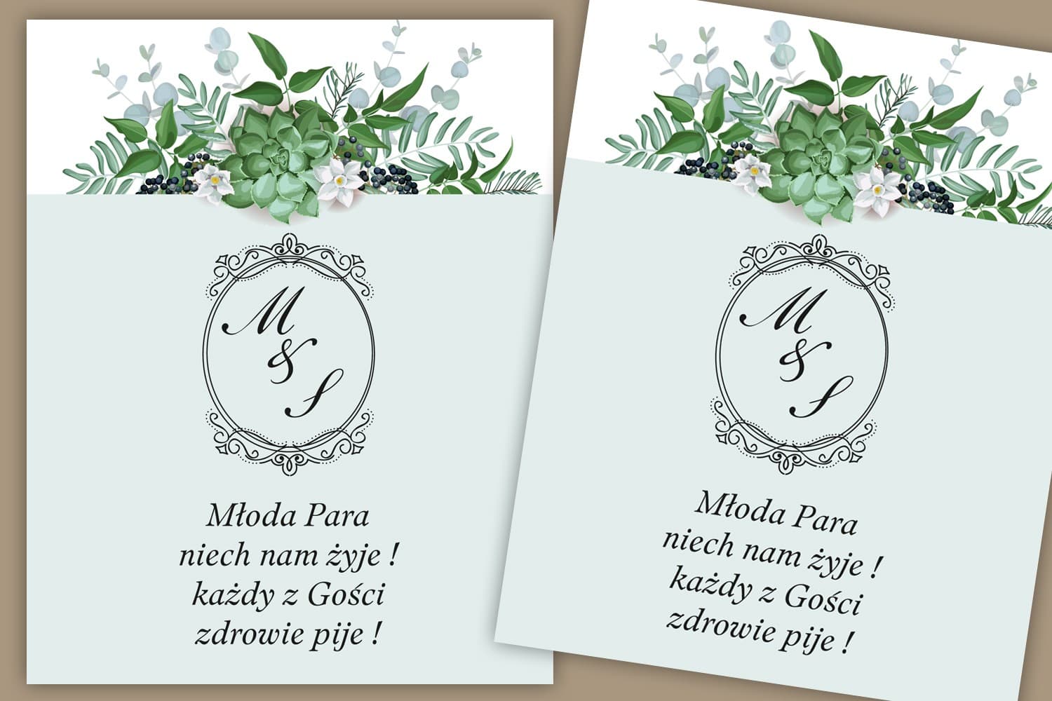 Étiquette de bouteille eucalyptus Sorento n° 17 Étiquettes autocollantes pour bouteilles de mariage avec eucalyptus - graphisme dans les tons bleus frais