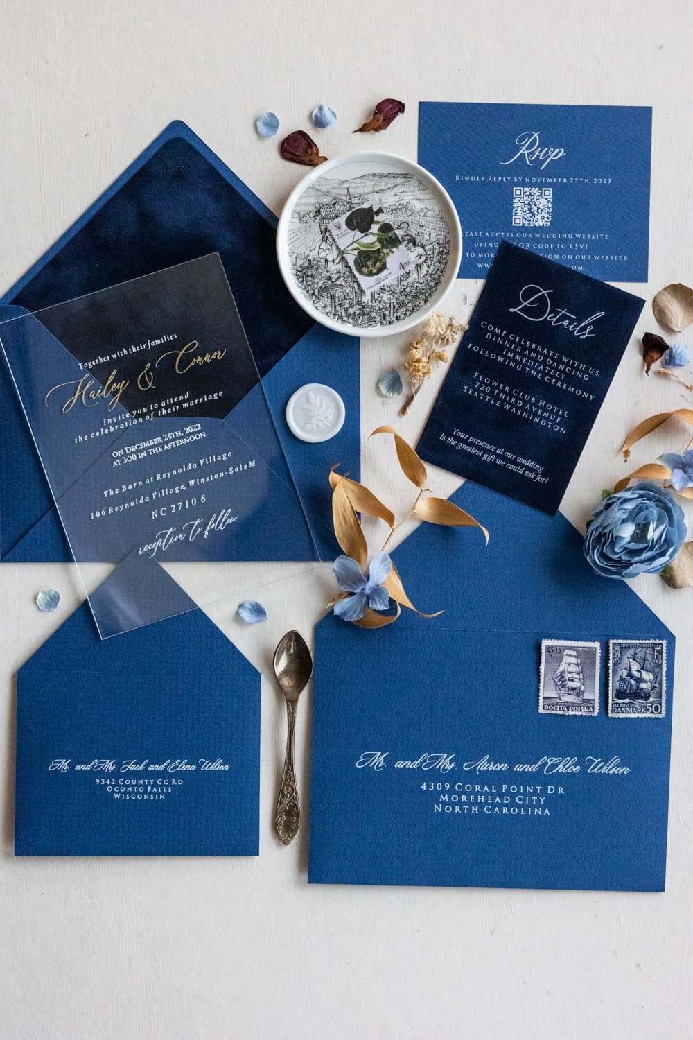 Velvet Wedding Invitation No. 2 – Minimalist Acrylic Style