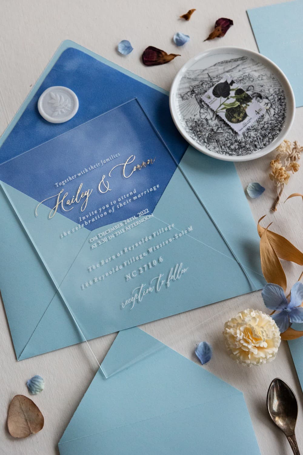 Velvet Wedding Invitation No. 3 – Minimalist Acrylic