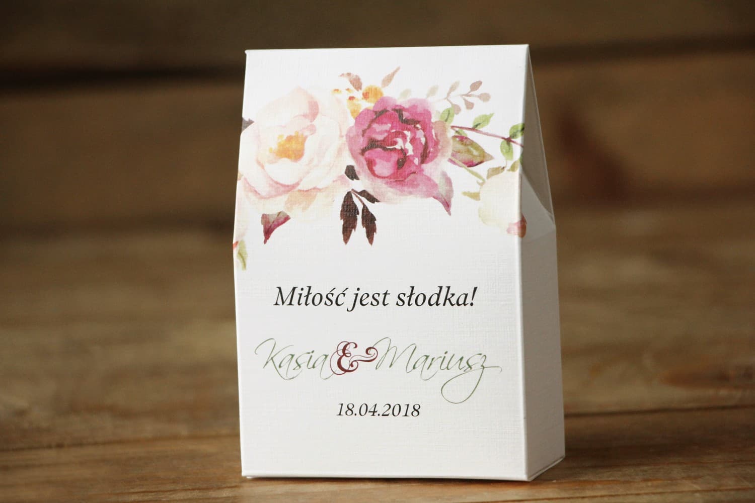 Peony Wedding Favour Boxes with Sweets | Guest Gift Boxes | Painted Flowers No. 28