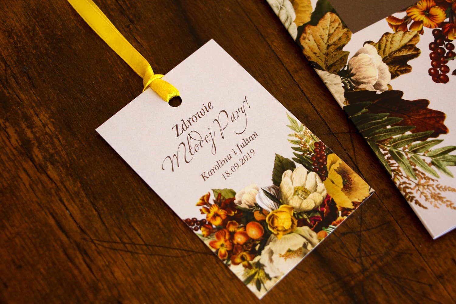 Botanische Flaschenanhänger für Hochzeitswodka Vintage | Alkoholetiketten mit Geschenkreim | Eteryczne Nr. 1