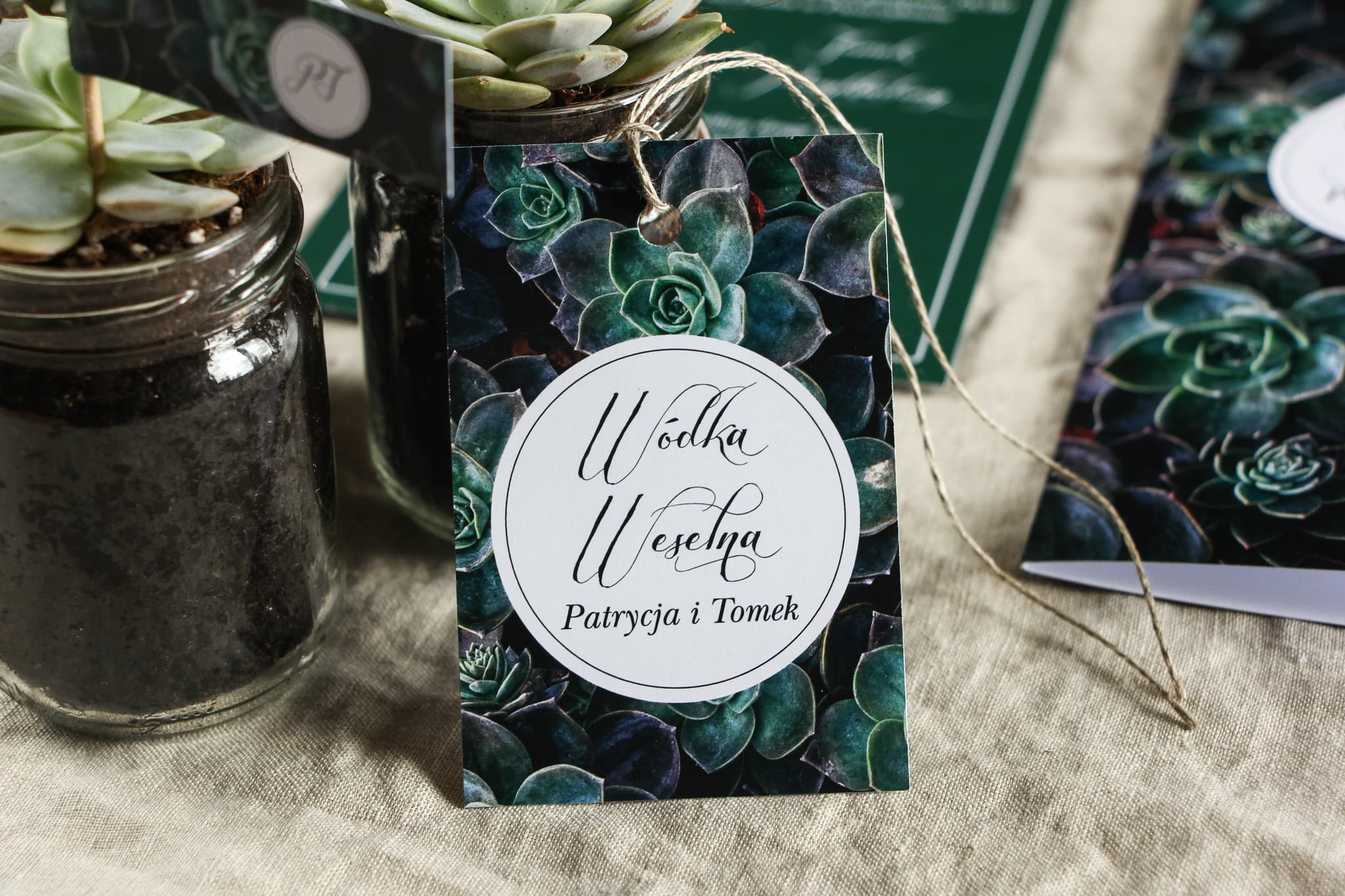 Botanische Flaschenanhänger Eukalyptus | Hochzeitsanhänger mit Text | Botanik Nr. 3