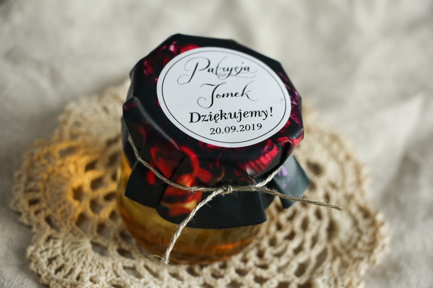 Polish Honey Jar Botanic No. 5 – Sweet Wedding Favour with Burgundy Peony