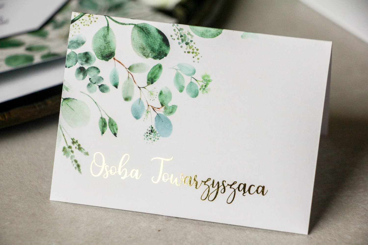 Lotus No. 3 Wedding Place Cards – Gold Foiled Floral Table Name Cards