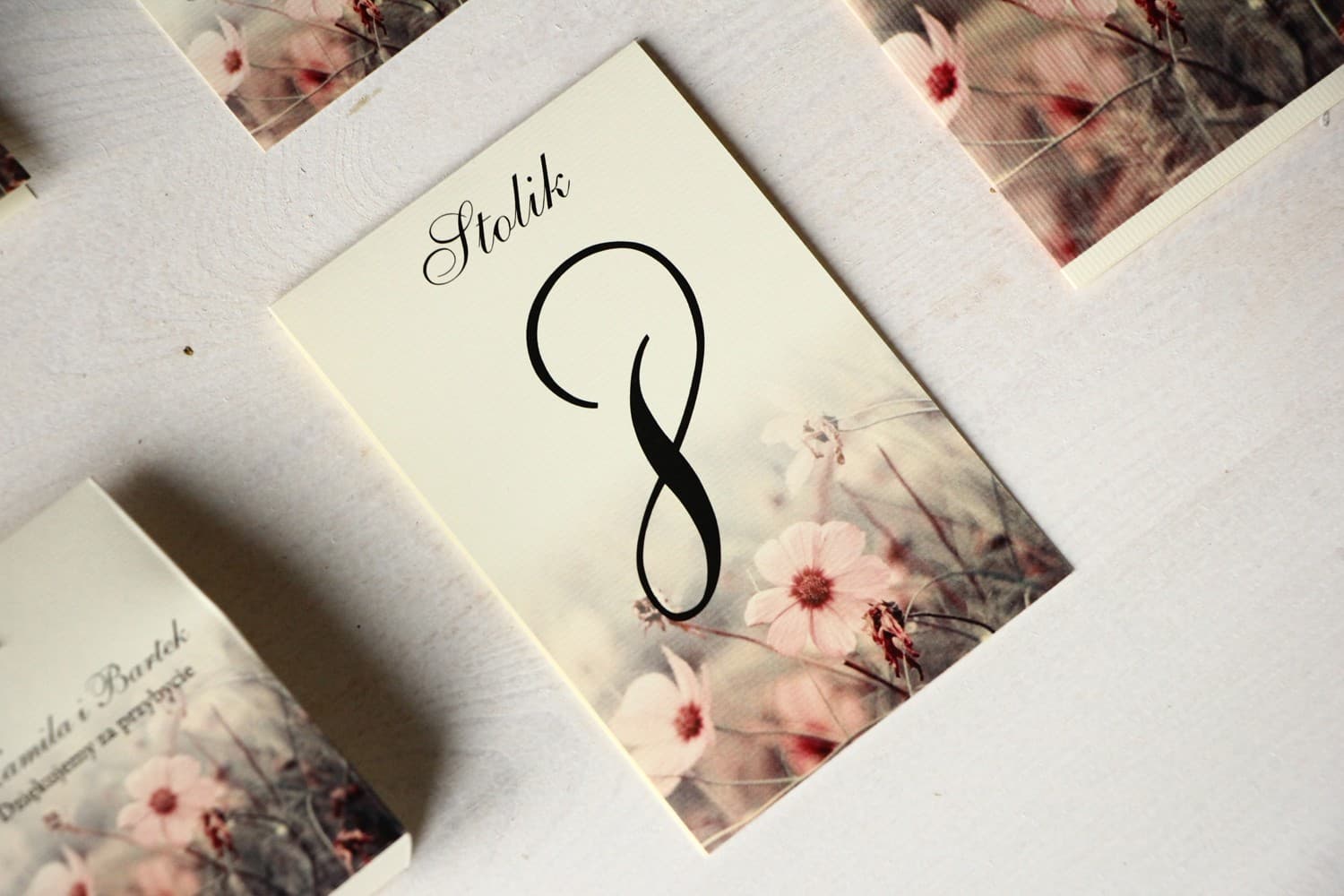 Autumn Standing Table Numbers Cream & Brown | Wedding Table Numbers | Magnet No. 5