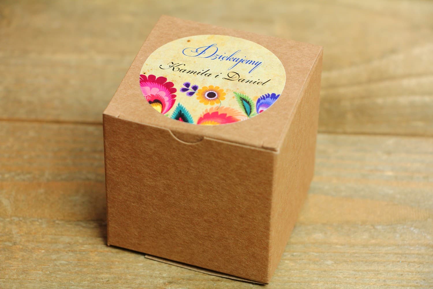 Eco Favour Boxes with Łowicz Cut-out | Folk Style Wedding Guest Gifts | Folk No. 4