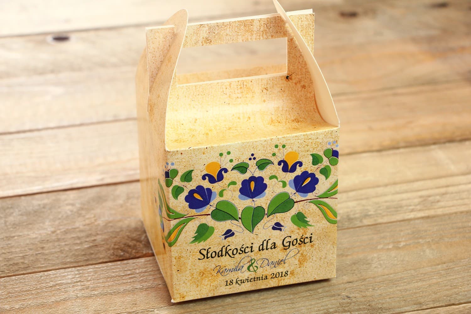 Kashubian Folk Wedding Cake Boxes | Traditional Wedding Favours | Folk No. 2