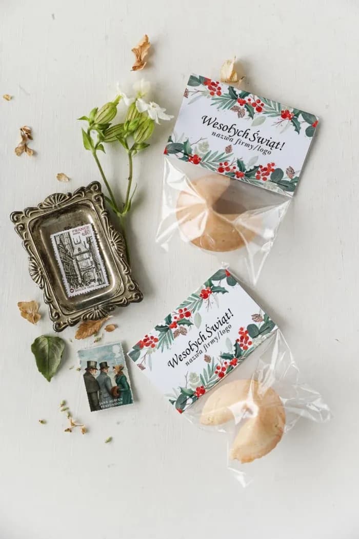 Festive Fortune Cookie with Logo | Corporate Gifts for Clients | Rowanberry CZW3