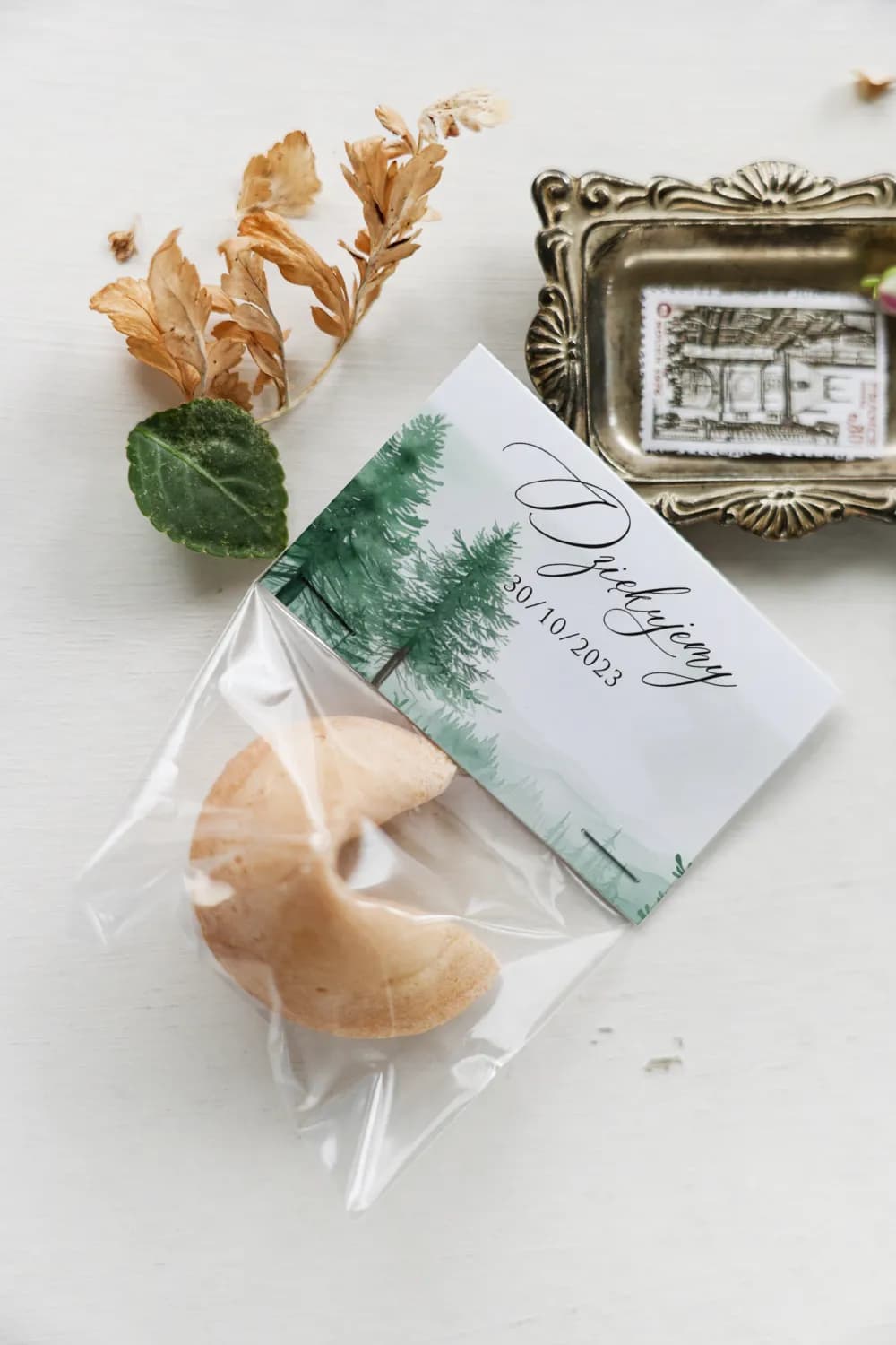 Galleta de la Fortuna con Motivo de Bosque | Detalles para Invitados Personalizados | Impresión nº 8
