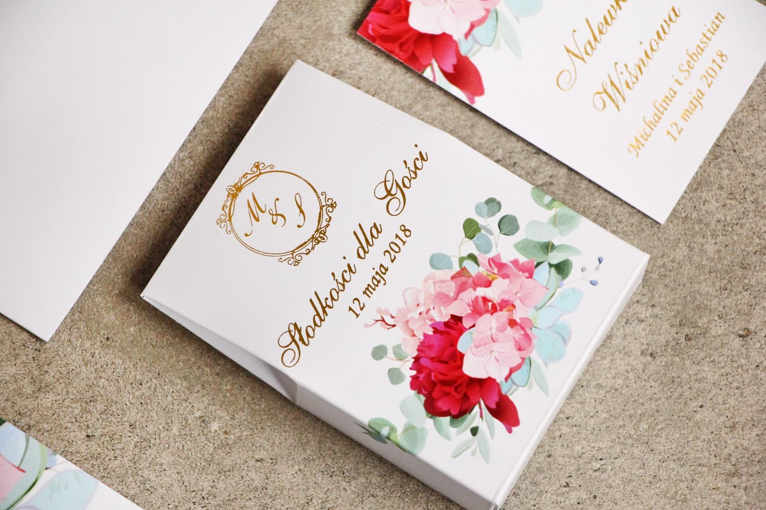 Vergoldete Bonbonschachteln Pfingstrosen | Gastgeschenke Hochzeit | Sorento Nr. 14