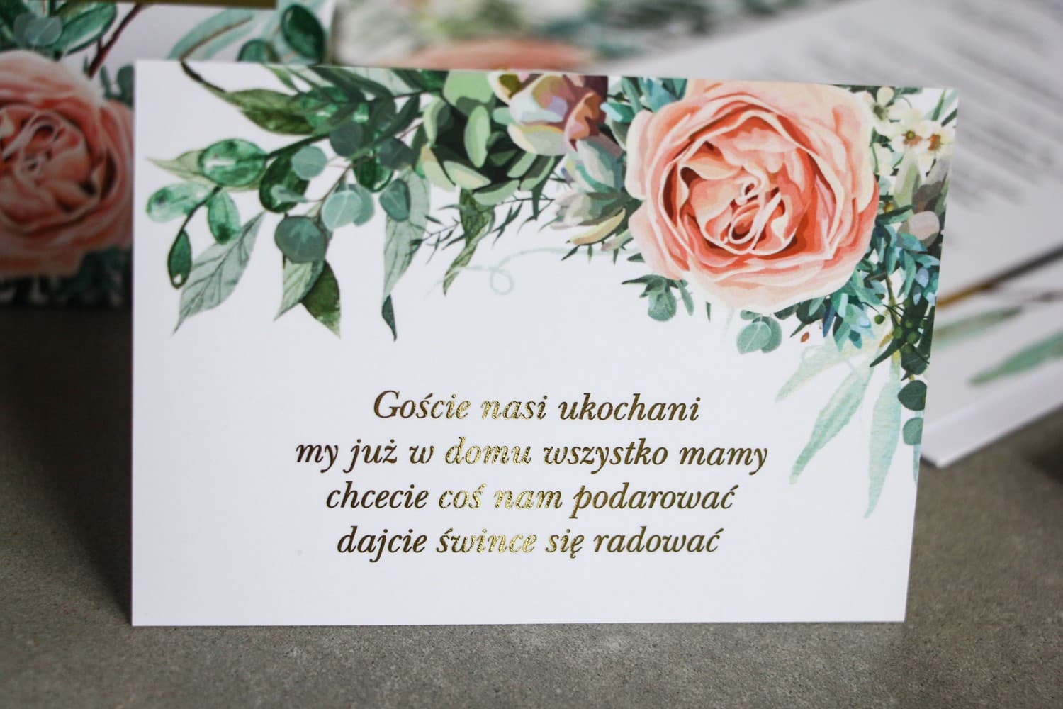 Gold Foiled Glamour Invitation Cards | Money Poem, RSVP Insert | Flores No. 4