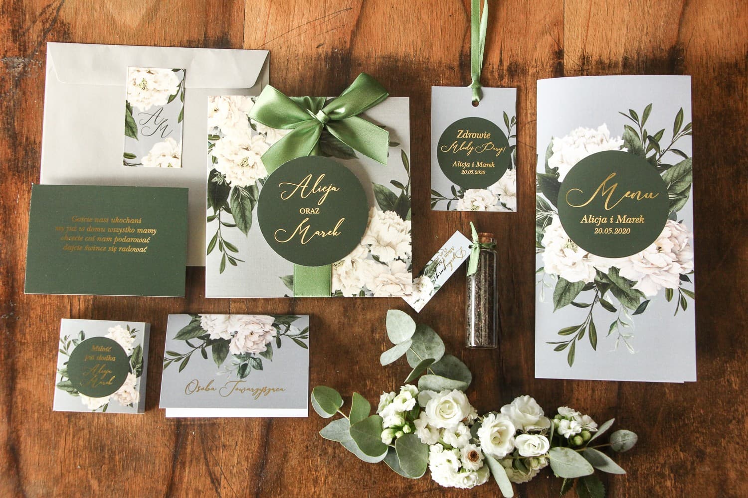 Glamour Wedding Invitation Samples with Peonies | Stationery Sample Pack | Soreli No. 1