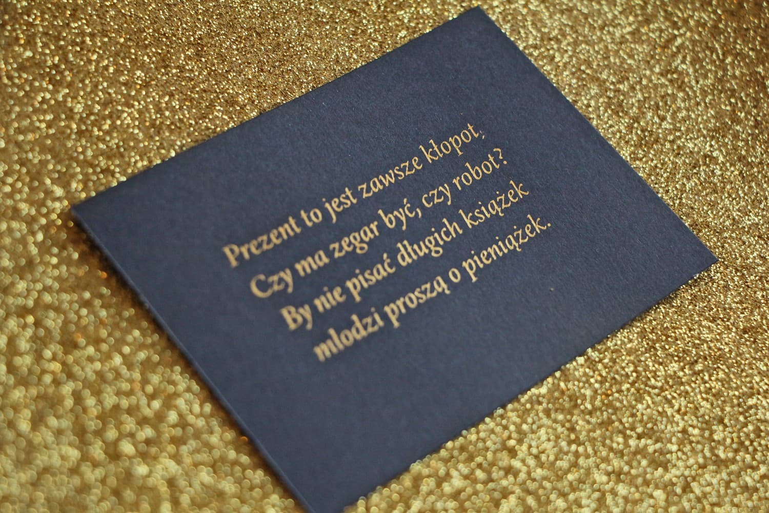 Gold Foiled Navy Blue Wedding Enclosure Card, RSVP Insert | Glamour Wedding Cards | Glamour No. 1