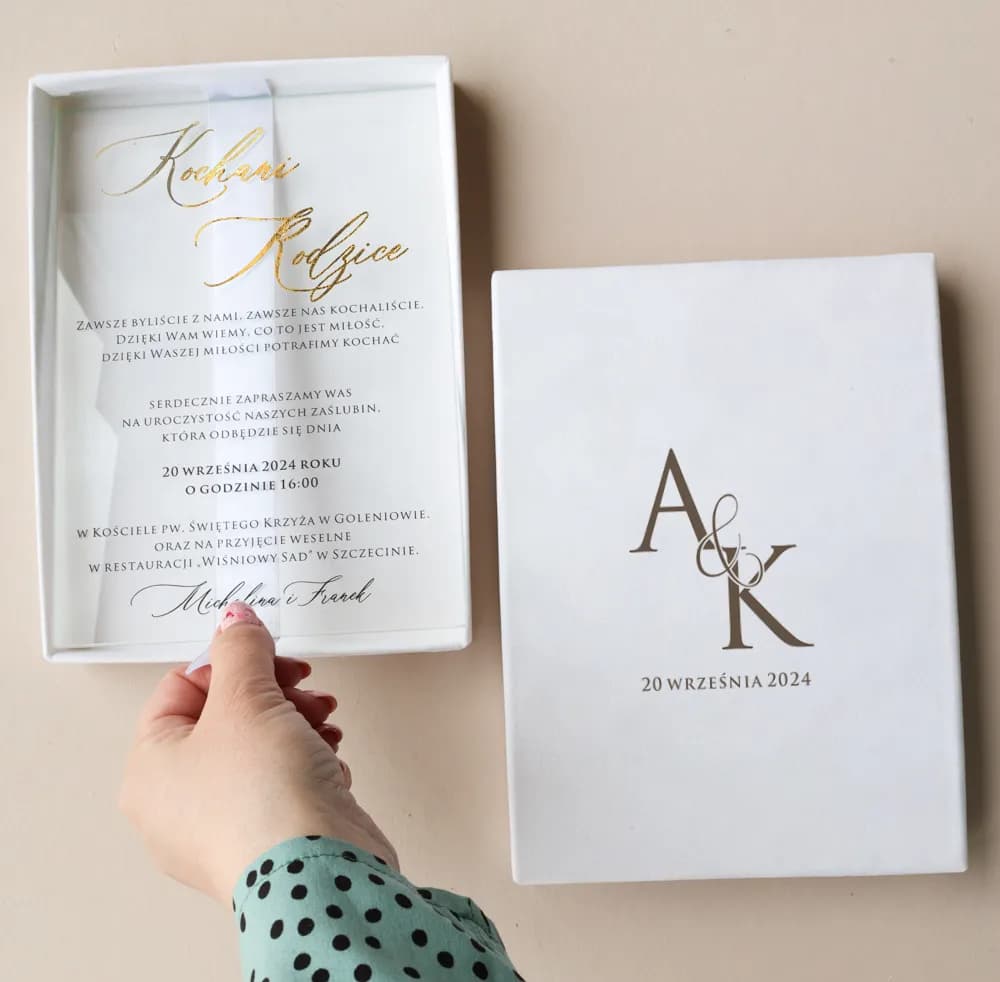 Glass Wedding Thank You Gift for Parents with Gold Foiling and Ruscus Branch No. 13